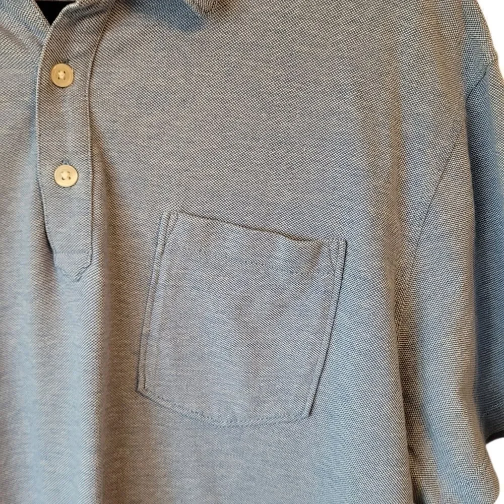 Banana Republic Men's Light Blue Wicking Pique Polo Size XL